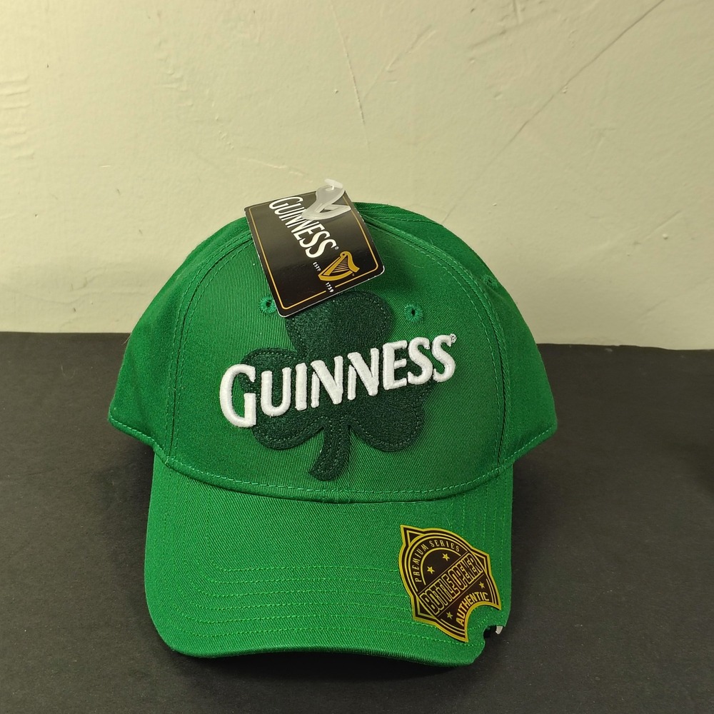 Guinness Hat Cap Snapback Green Cotton Shamrock Beer Bottle Opener Promo